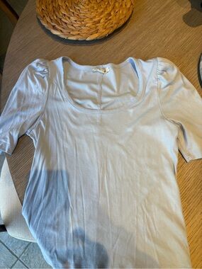 Madewell Light Blue Scoop Neck Short Sleeve Top